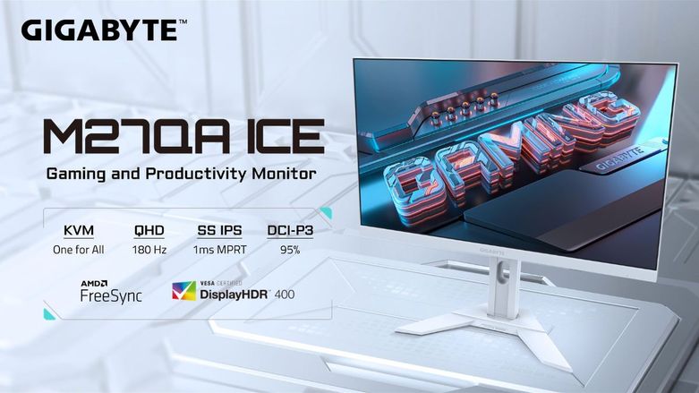 Gigabyte’s 27-inch Ice monitor hits the market, with aesthetic design and powerful performance